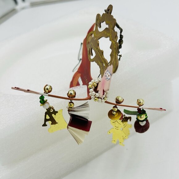 Fanciful Flights by Karen Rossi for Silvestri "Teacher" Metal Ornament Signed - Picture 2 of 5